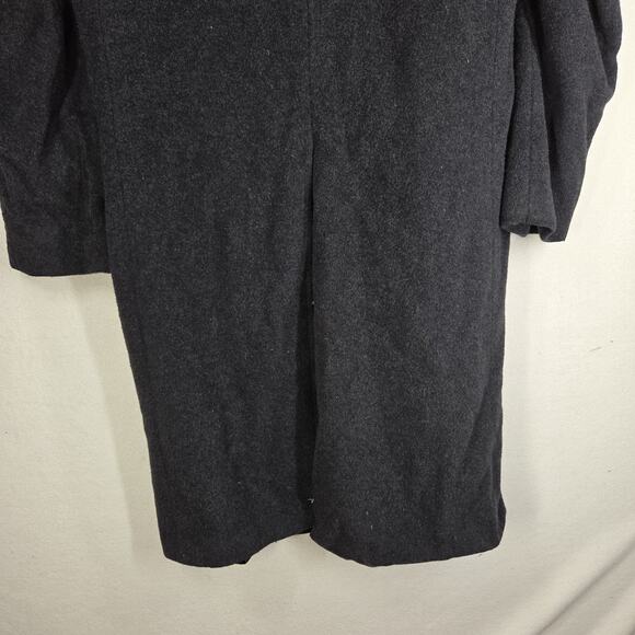 Vintage Jos A Bank Mens Trench Coat Gray Wool Blend Fall Winter Cold Weather - Picture 13 of 16